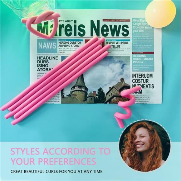 No Heat Foam Hair Curlers 60 Piece Flexible Curling Rods Set with Comb - Picture 5 of 8